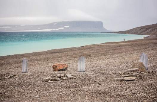 Three graves of Franklin expedition members on Beechey Island, Nunavut in the Canadian High Arctic - Photo by Acacia Johnson