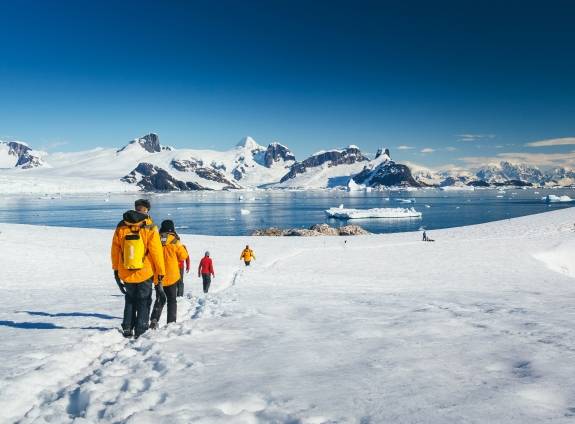 Quark passengers hiking on Petermann Island