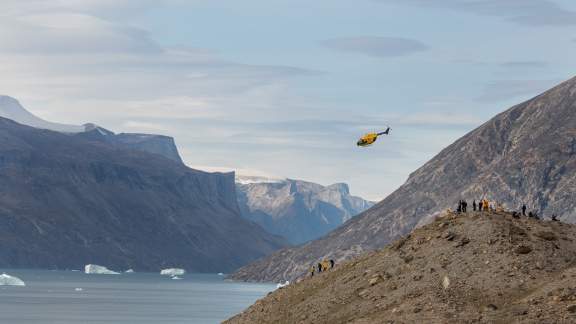 Heli Hiking in Arctic Landscape