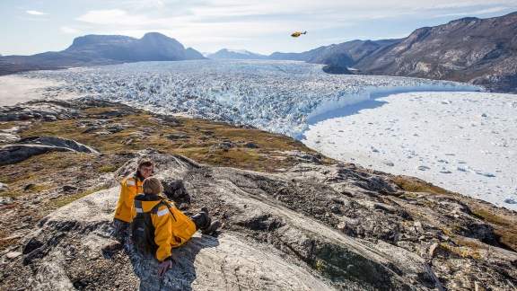 Passengers enjoying the views in Greenland