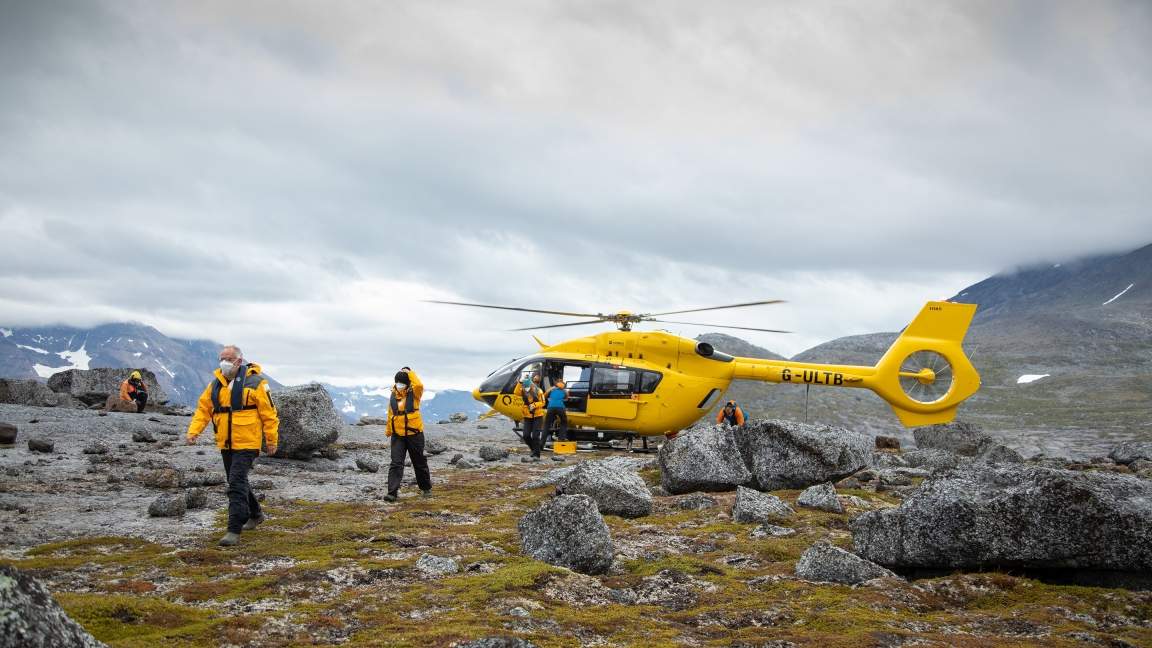 Guests Heli-HIking in South Greenland Guests Heli-HIking in South Greenland